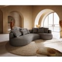 COLMAN modern kanapé - szürke bouclé - 328cm