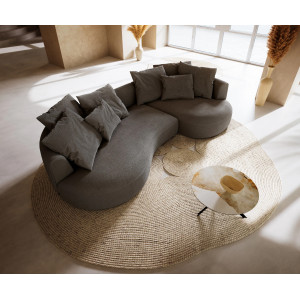 COLMAN modern kanapé - szürke bouclé - 328cm