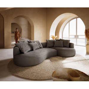 COLMAN modern kanapé - szürke bouclé - 328cm DELIFE