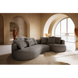 COLMAN modern kanapé - szürke bouclé - 328cm DELIFE