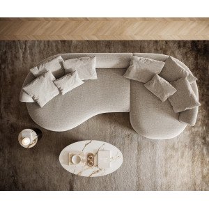 COLMAN modern kanapé - szürke/beige - 328cm