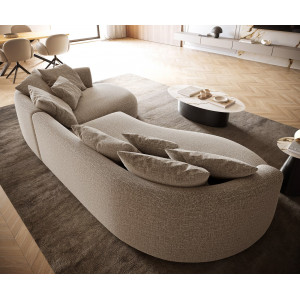 COLMAN modern kanapé - szürke/beige - 328cm