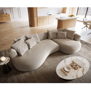 COLMAN modern kanapé - szürke/beige - 328cm