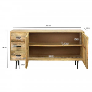 ROMNES modern mangófa komód - 160cm
