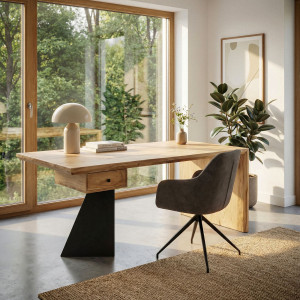 SIGNIA tömör akác íróasztal - 180cm