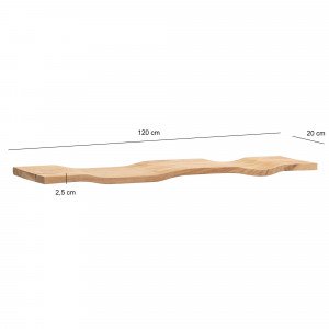 WAVERA tömör akác fali polc - 80/00/120cm