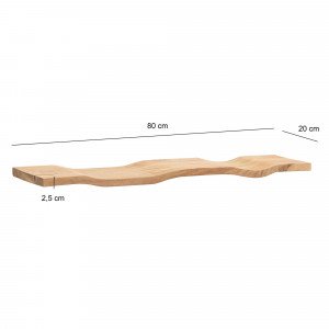WAVERA tömör akác fali polc - 80/00/120cm