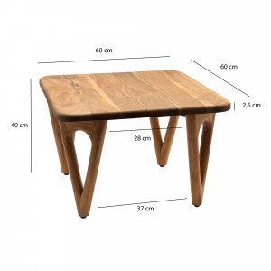 LEMANS tömör akác lerakóasztal - 60cm