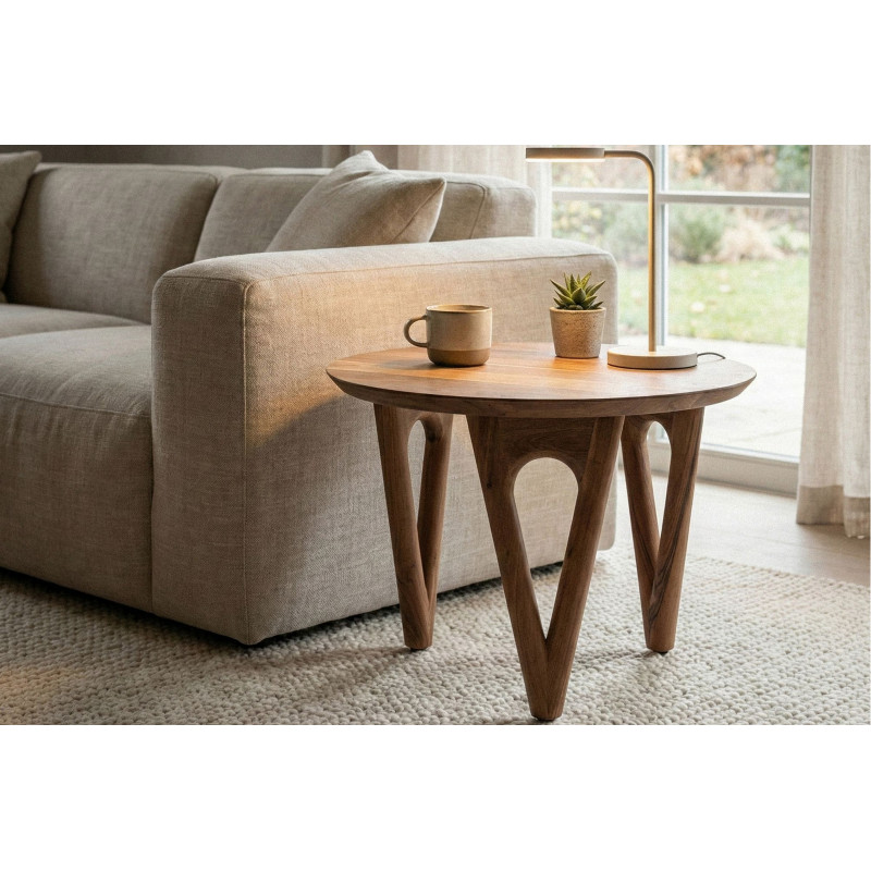 LEMANS-II tömör akác lerakóasztal - 60cm