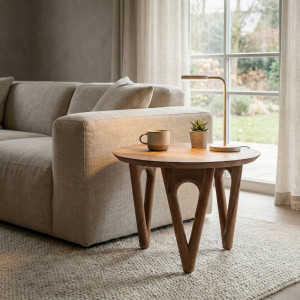 LEMANS-II tömör akác lerakóasztal - 60cm