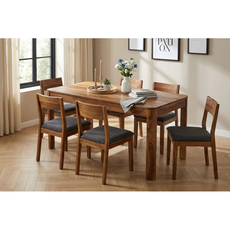 INDRAN tömör rózsafa étkezőasztal - 120cm