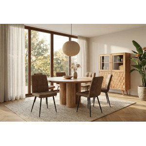 ART DECO kerek mangófa étkezőasztal - 140cm