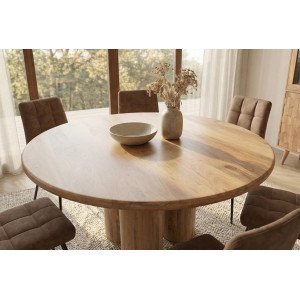 ART DECO kerek mangófa étkezőasztal - 140cm Étkezőasztalok