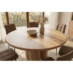 ART DECO kerek mangófa étkezőasztal - 140cm Étkezőasztalok