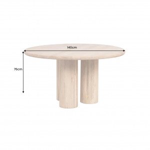 ART DECO kerek mangófa étkezőasztal - 140cm