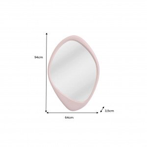 ORGANIC modern tükör - 90cm - beige/rózsaszín