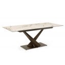 MARBEL design kerámia bővíthető étkezőasztal - 160-200cm - barna