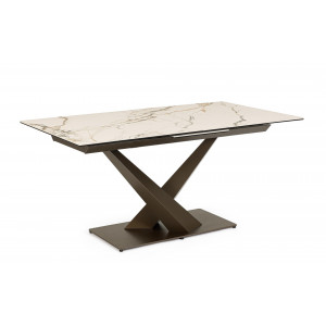 MARBEL design kerámia bővíthető étkezőasztal - 160-200cm - barna