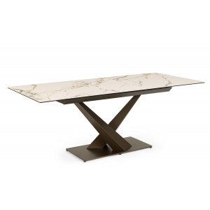 MARBEL design kerámia bővíthető étkezőasztal - 160-200cm - barna