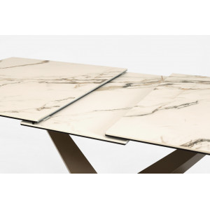 MARBEL design kerámia bővíthető étkezőasztal - 160-200cm - barna