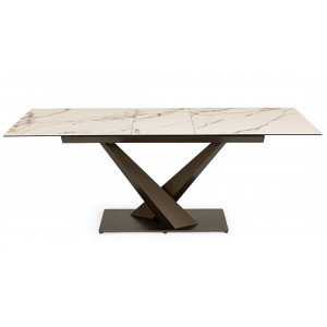 MARBEL design kerámia bővíthető étkezőasztal - 160-200cm - barna