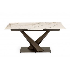 MARBEL design kerámia bővíthető étkezőasztal - 160-200cm - barna