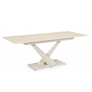 MARBEL design kerámia bővíthető étkezőasztal - 160-200cm - beige