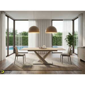 MARBEL design kerámia bővíthető étkezőasztal - 160-200cm - beige