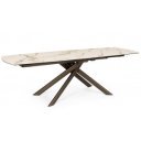 MINERAL design kerámia bővíthető étkezőasztal - 160-240cm - barna