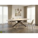 MINERAL design kerámia bővíthető étkezőasztal - 160-240cm - barna