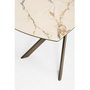 MINERAL design kerámia bővíthető étkezőasztal - 160-240cm - barna