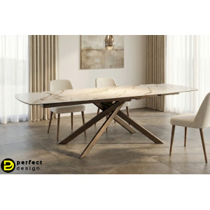 MINERAL design kerámia bővíthető étkezőasztal - 160-240cm - barna BIZZOTTO