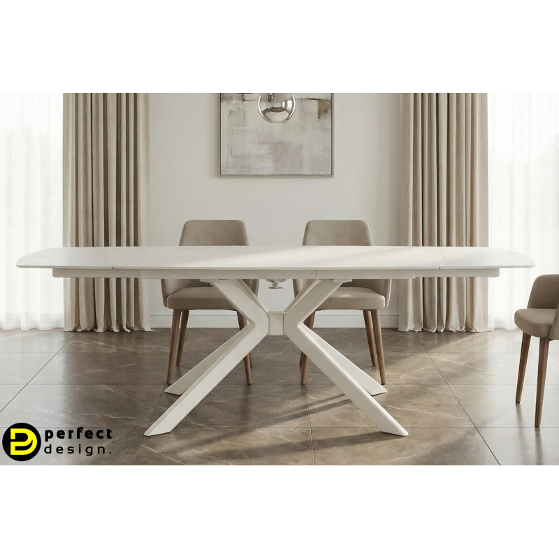 TERRIN design kerámia bővíthető étkezőasztal - 160-240cm - beige