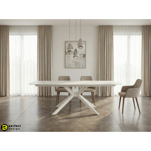 TERRIN design kerámia bővíthető étkezőasztal - 160-240cm - beige
