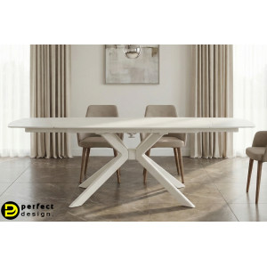 TERRIN design kerámia bővíthető étkezőasztal - 160-240cm - beige BIZZOTTO