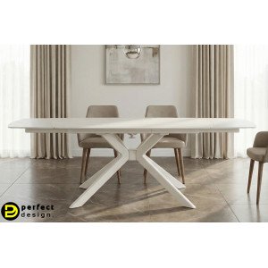 TERRIN design kerámia bővíthető étkezőasztal - 160-240cm - beige BIZZOTTO