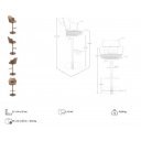 GAUDI prémium bárszék - barna/rosegold