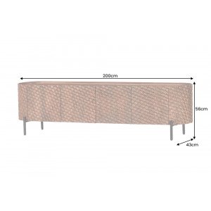 ADLON design mangófa Tv-szekrény - 200cm