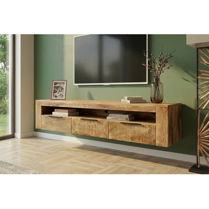 CRAFTER tömör mangófa fali  TV - szekrény - 160cm