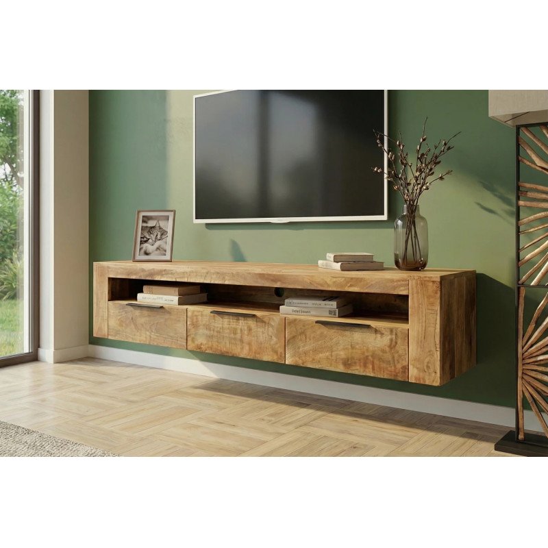 CRAFTER tömör mangófa fali  TV - szekrény - 160cm