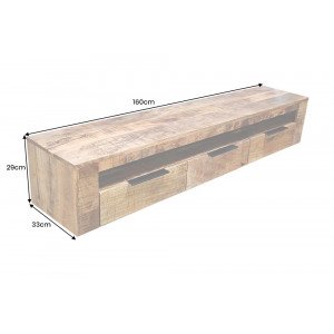CRAFTER tömör mangófa fali  TV - szekrény - 160cm