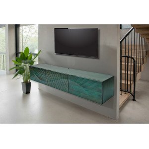 ELIXYR exkluzív mangófa fali TV-szekrény - 160cm - türkiz INVICTA