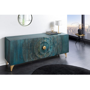 GOLDEN SUNSET komód -177cm - türkiz INVICTA