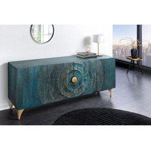 GOLDEN SUNSET komód -177cm - türkiz INVICTA