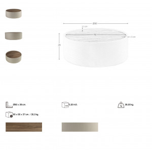 MODULO prémium dió dohányzóasztal - 80cm