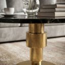 STONER kerek márvány dohányzóasztal - 60cm - fekete