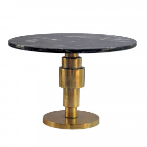 STONER kerek márvány dohányzóasztal - 60cm - fekete