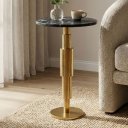 STONER kerek márvány lerakóasztal - fekete