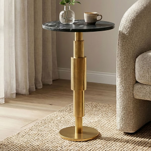 STONER kerek márvány lerakóasztal - fekete