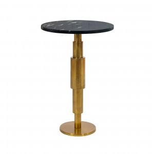 STONER kerek márvány lerakóasztal - fekete